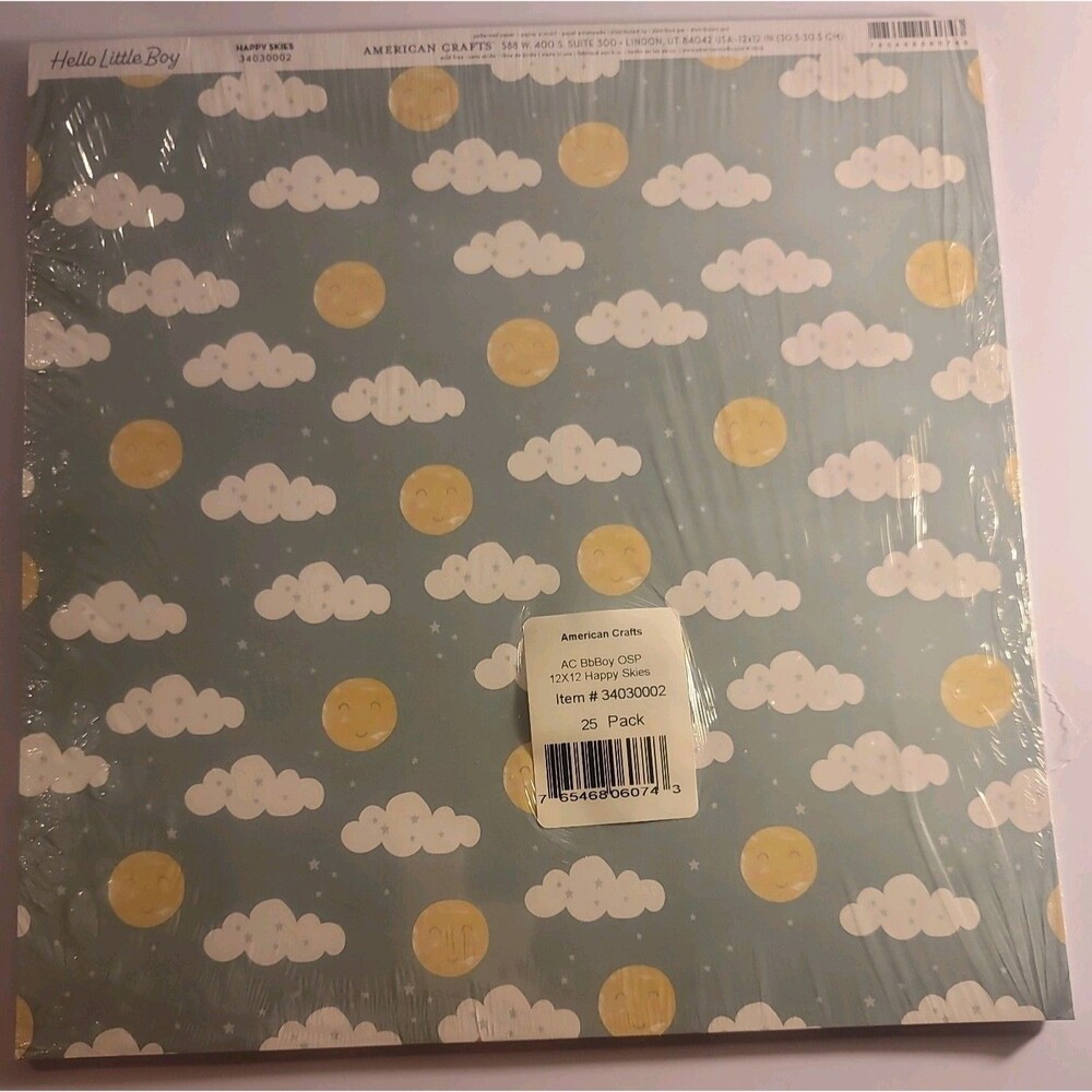 AC, 12"X12" double-sided Paper, Hello Little Boy, Happy Skies, 25 Pack